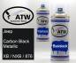 Preview: Jeep, Carbon Black Metallic, XB / NXB / 876: 400ml Sprühdose + 400ml Klarlack - Set, von ATW Autoteile West.